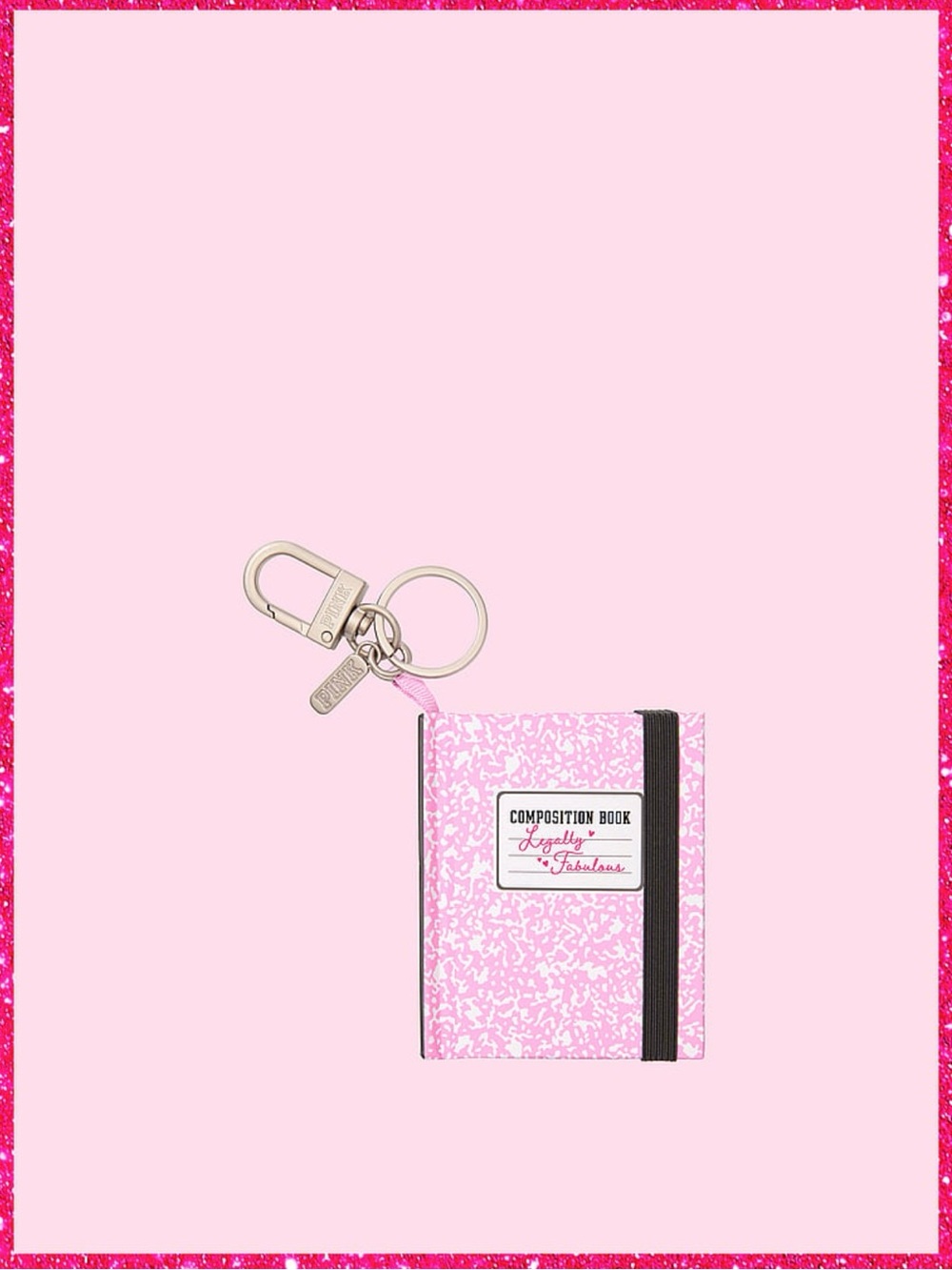 Victoria’s Secret PINK ELLE Notebook Bag Charm Mini Composition Keychain Notepad